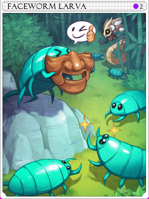 Faceworm Larva Card illustration