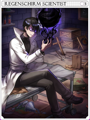 Regenschirm Scientist Card illustration