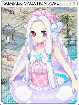 Summer Vacation Pope Card illustration