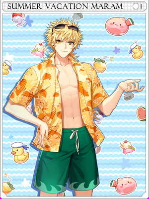 Summer Vacation Maram Card illustration