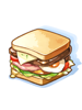 두툼한 고기 샌드위치