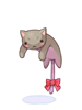 회색 늘어진 고양이